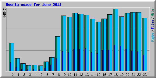 Hourly usage for June 2011