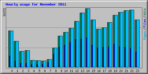 Hourly usage for November 2011