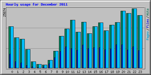 Hourly usage for December 2011
