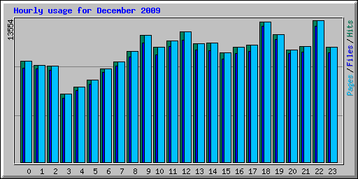 Hourly usage for December 2009