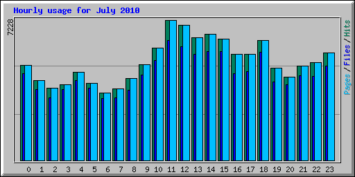 Hourly usage for July 2010