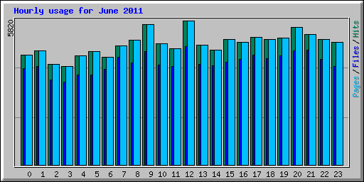 Hourly usage for June 2011