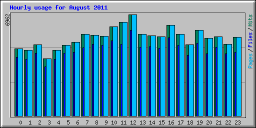 Hourly usage for August 2011