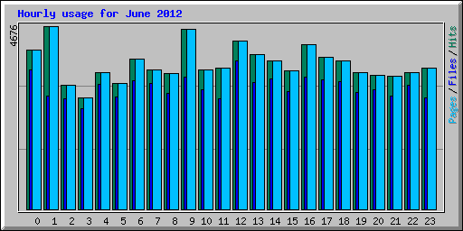 Hourly usage for June 2012